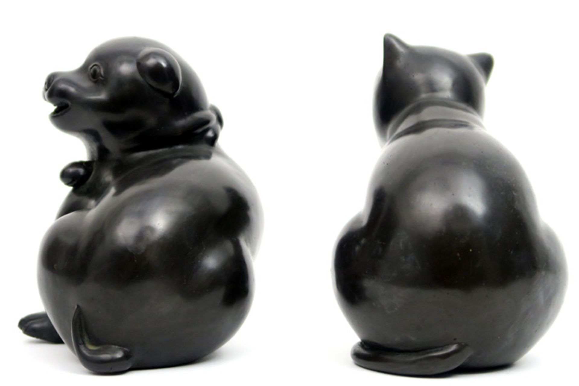 pair of small sculptures in bronze - signed Sarti SARTI paar sculpturen in brons n° 3 en 242/ - Image 2 of 4