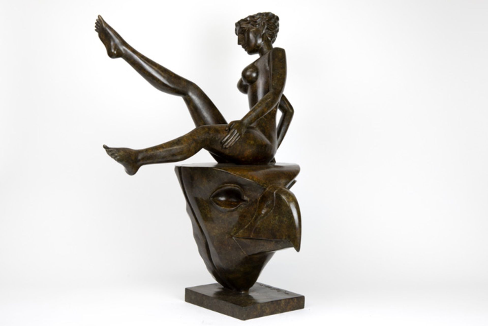 21st Cent. "Lady on the top" sculpture in bronze - signed Igor Tcholaria and with foundry mark - Bild 3 aus 5