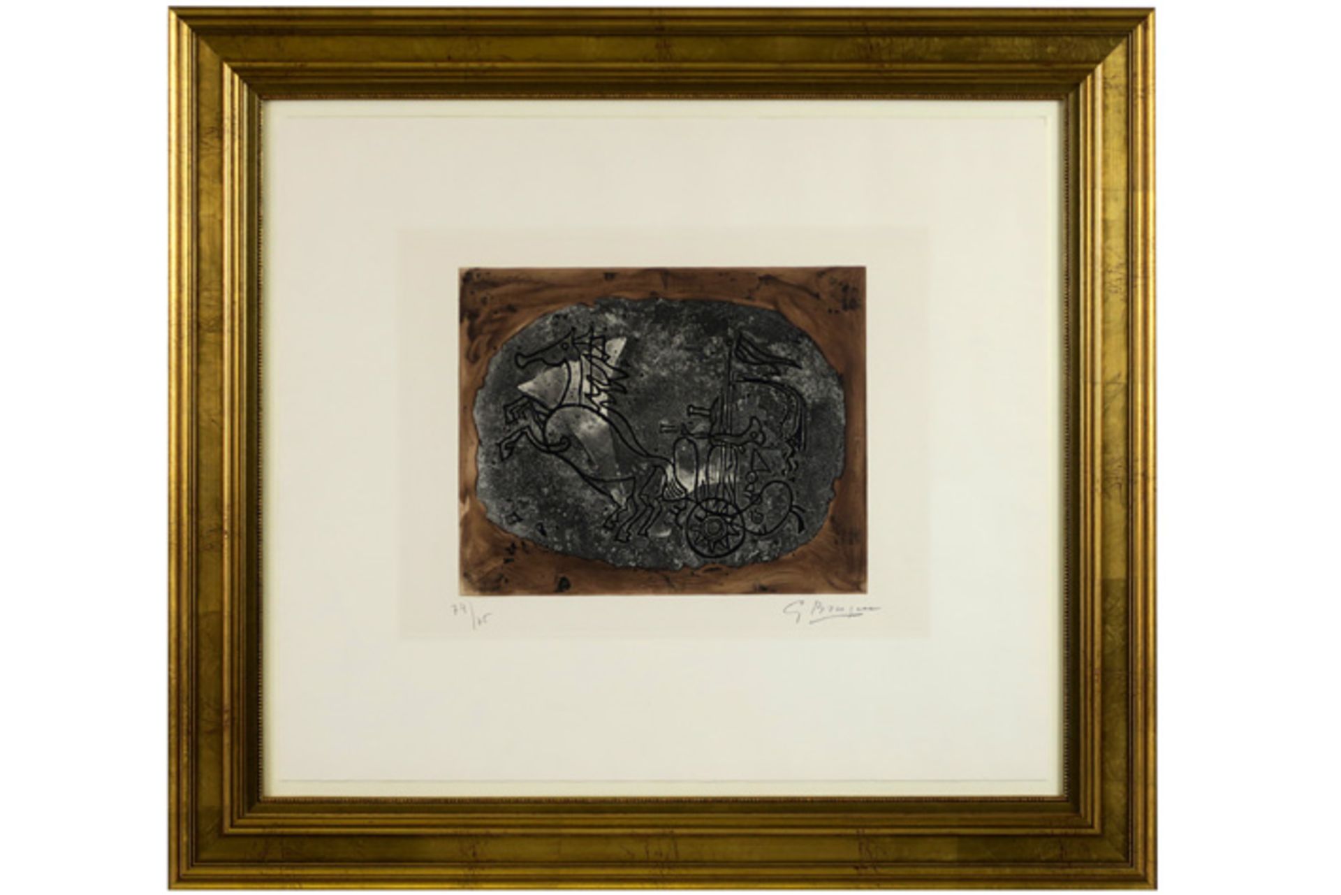 Georges Braque "Black Cat" etching dd 1958 - signed BRAQUE GEORGES (1882 - 1963) ets in kleur n° - Image 3 of 3