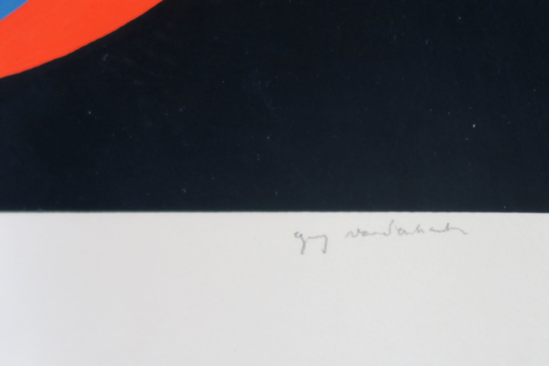 20th Cent. Belgian oval abstract gouache - signed Guy Vandenbranden VANDENBRANDEN GUY (1926 - - Bild 2 aus 3