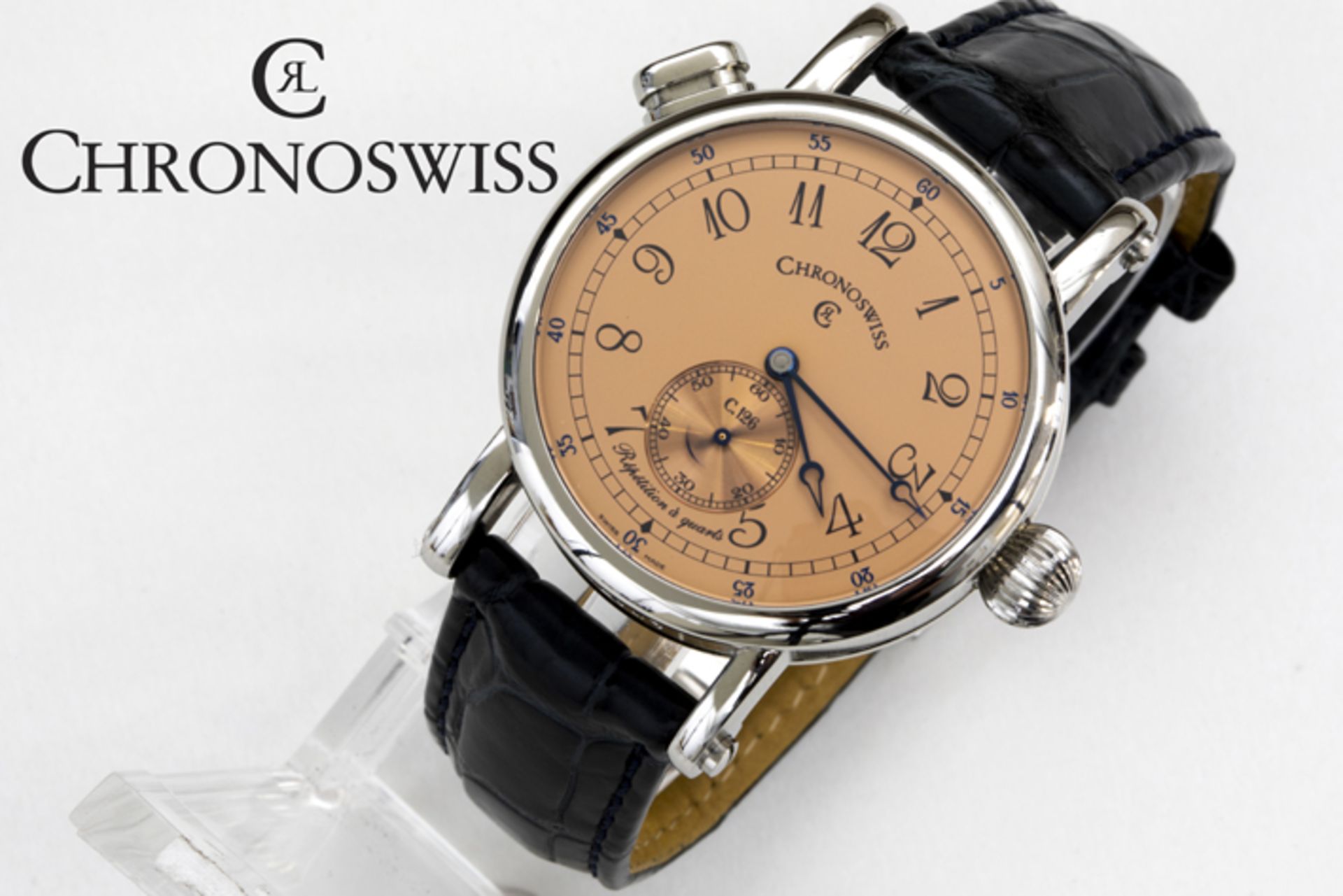 completely original Chronoswiss "Sirius Répétition à quarts CH 1643" automatic wristwatch in steel -