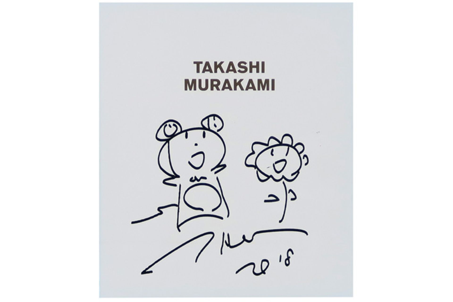 signed Takashi Murakami drawing - sold with a copy of the book "The Octopus eats its own leg"