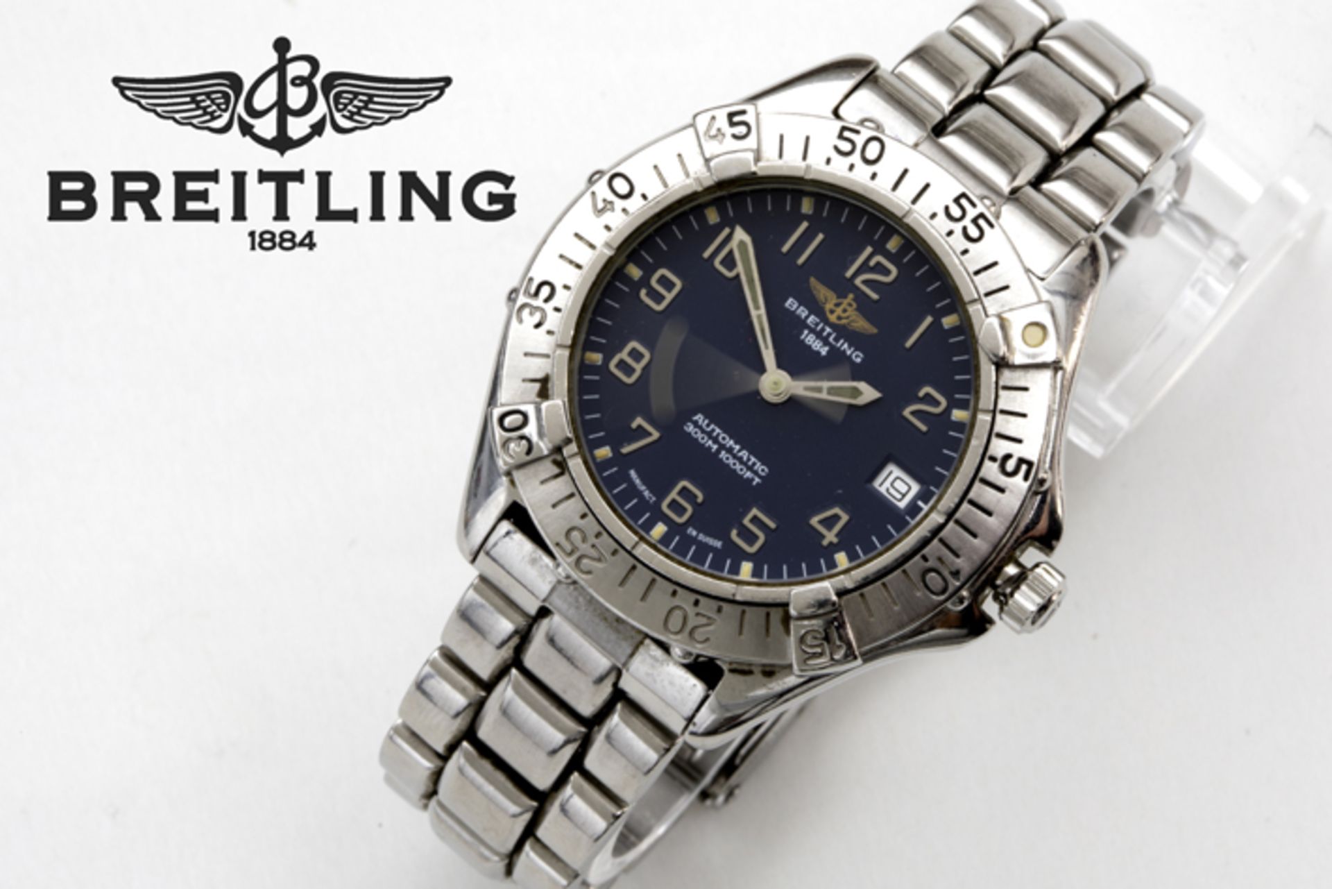 completely original automatic "Breitling" wristwatch in steel - marked - has to be revised BREITLING