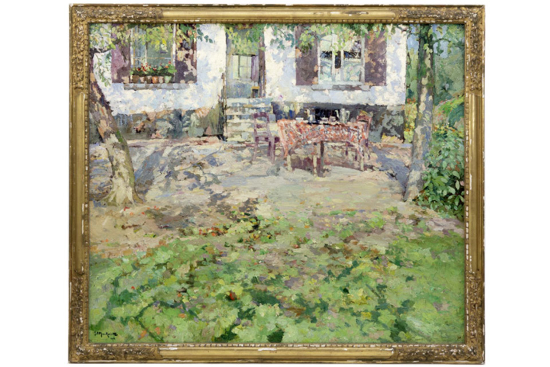 MERCKAERT JULES (1872 - 1924) olieverfschilderij op doek met een attractief, impressionistisch - Image 2 of 4