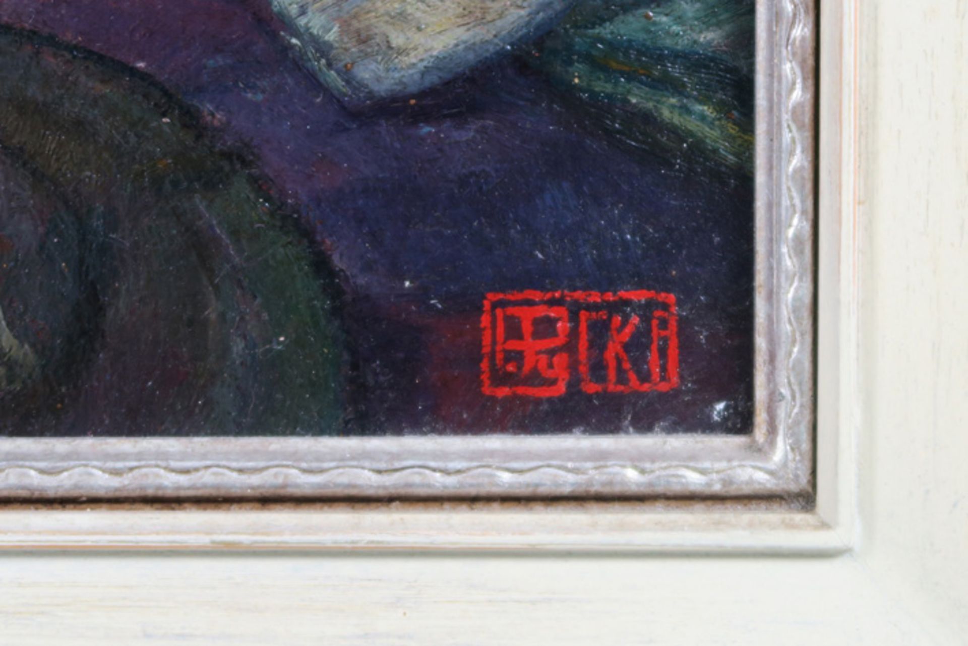 PYCKE FRANÇOIS (1890 - 1960) olieverfschilderij op doek met een vrij surreëel en symbolistisch - Image 3 of 5