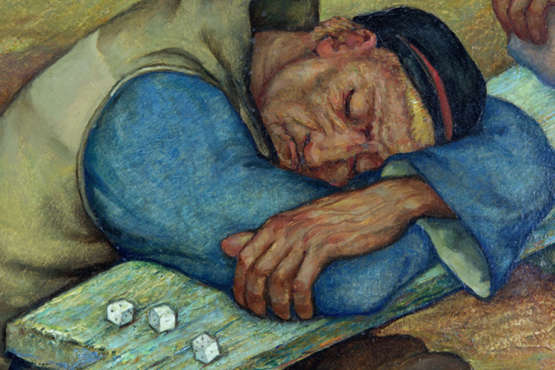 EEKMAN NICOLAS MATHIJS (1889 - 1973) olieverfschilderij op paneel getiteld "Les dormeurs" - 50 x - Image 3 of 5