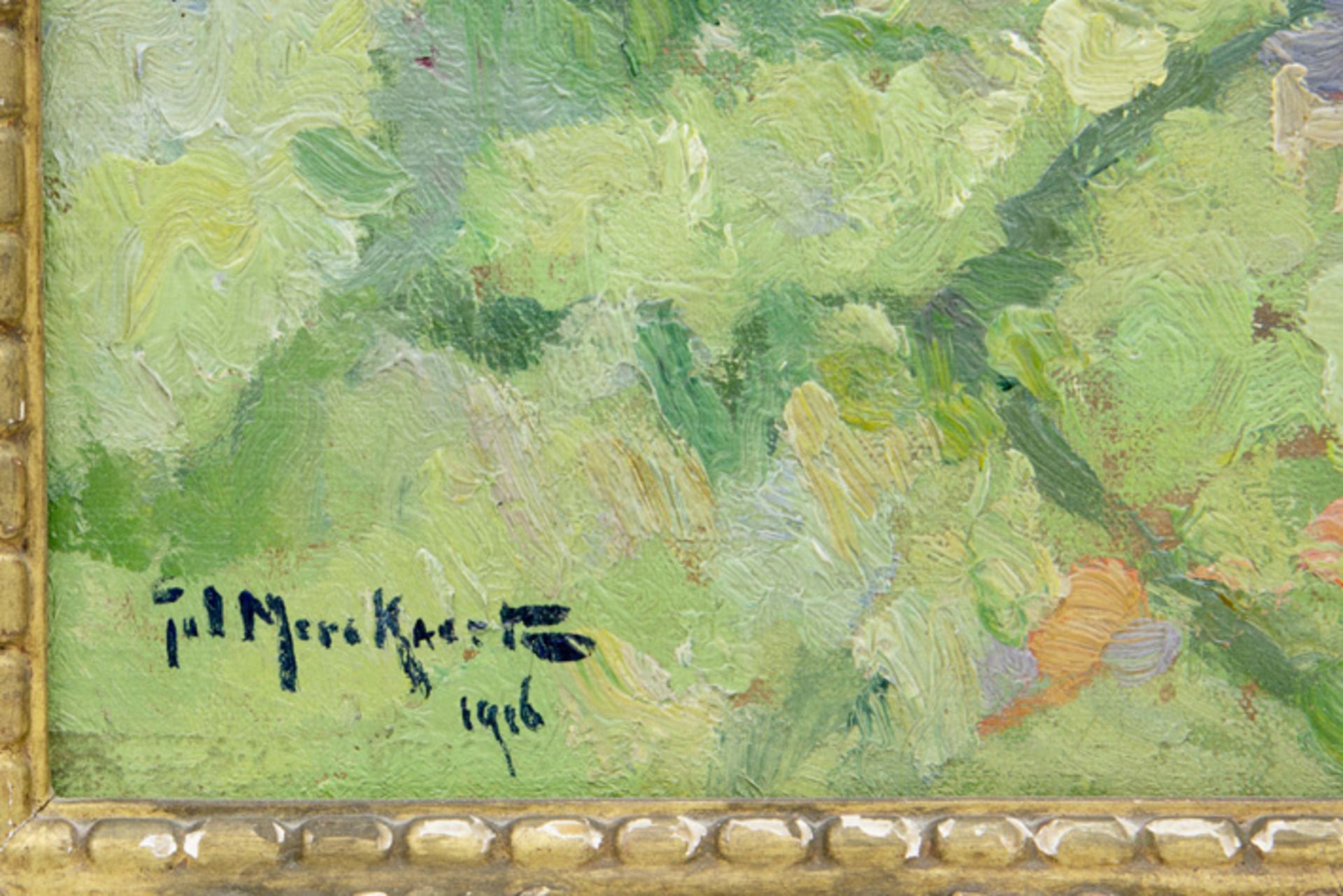 MERCKAERT JULES (1872 - 1924) olieverfschilderij op doek met een attractief, impressionistisch - Image 3 of 4