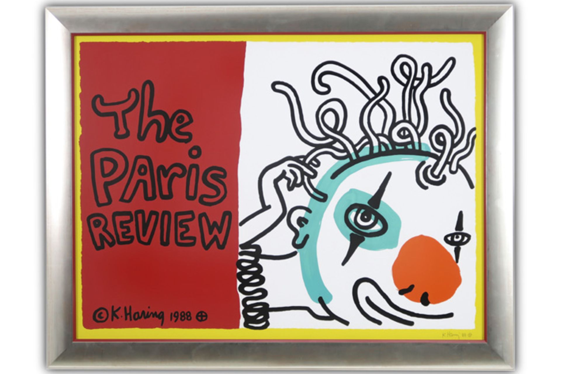 HARING KEITH (1958 - 1990) screenprint in kleuren uitgegeven door "The Paris Review" (New York) dd - Image 2 of 3
