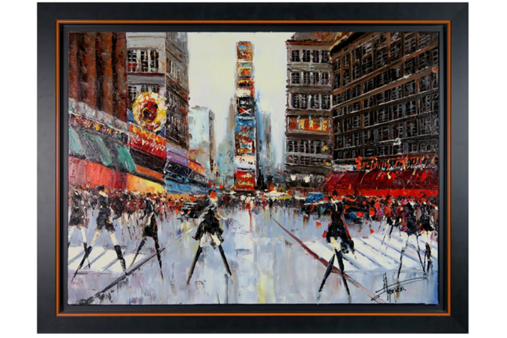 PALMIERI ANTONIO (°1946) olieverfschilderij op doek : "Times Square" - 120 x 90 getekend||20th Cent. - Bild 2 aus 4