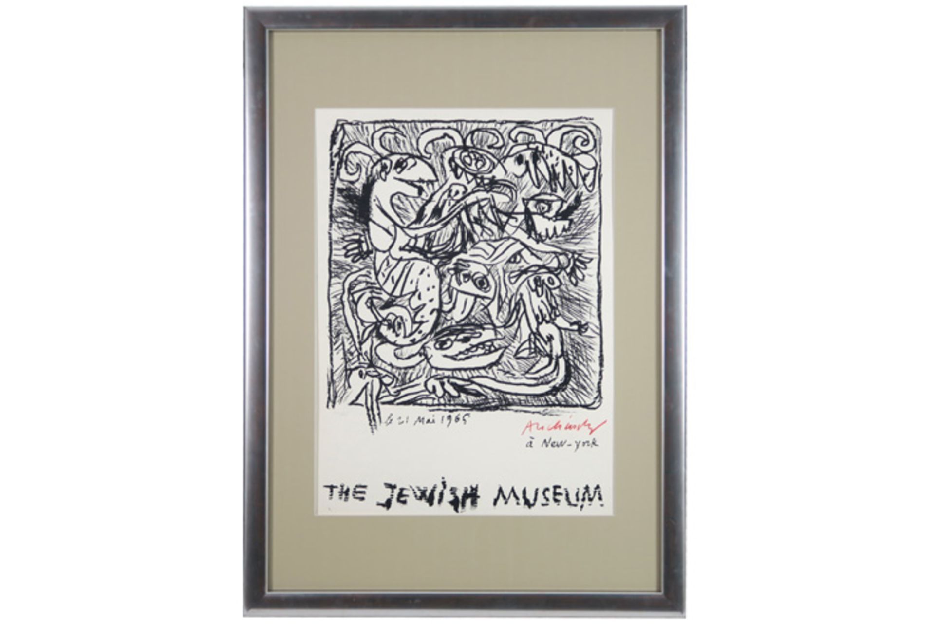 ALECHINSKY PIERRE (° 1927) litho n° 111/125 : "The Jewish Museum" - 71 x 52 handgesigneerd en in - Image 2 of 3