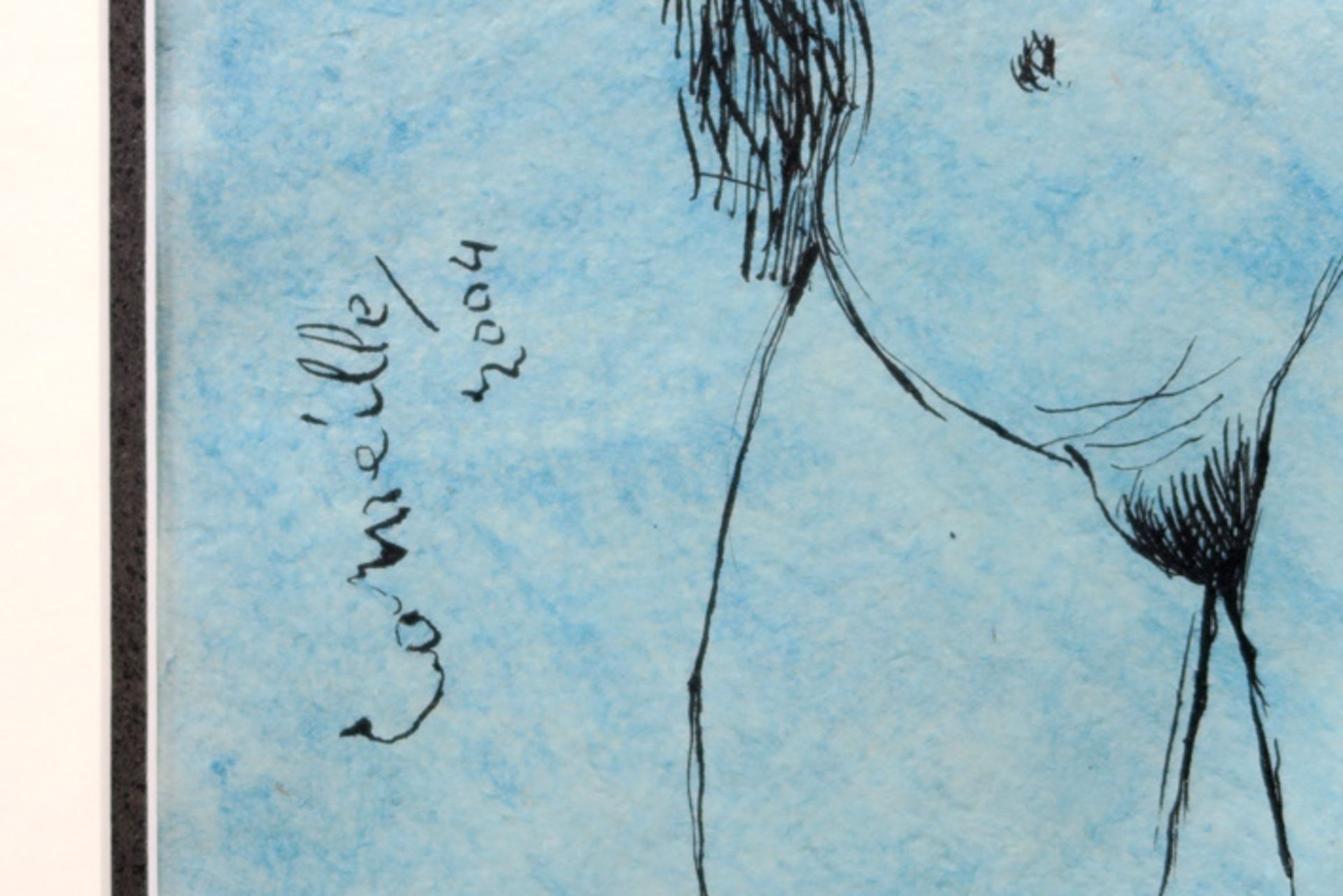 CORNEILLE (1922 - 2010) (1922 - 2010) tekening in inkt op Japans papier : "Blauw naakt" - 31 x 24 - Image 3 of 3