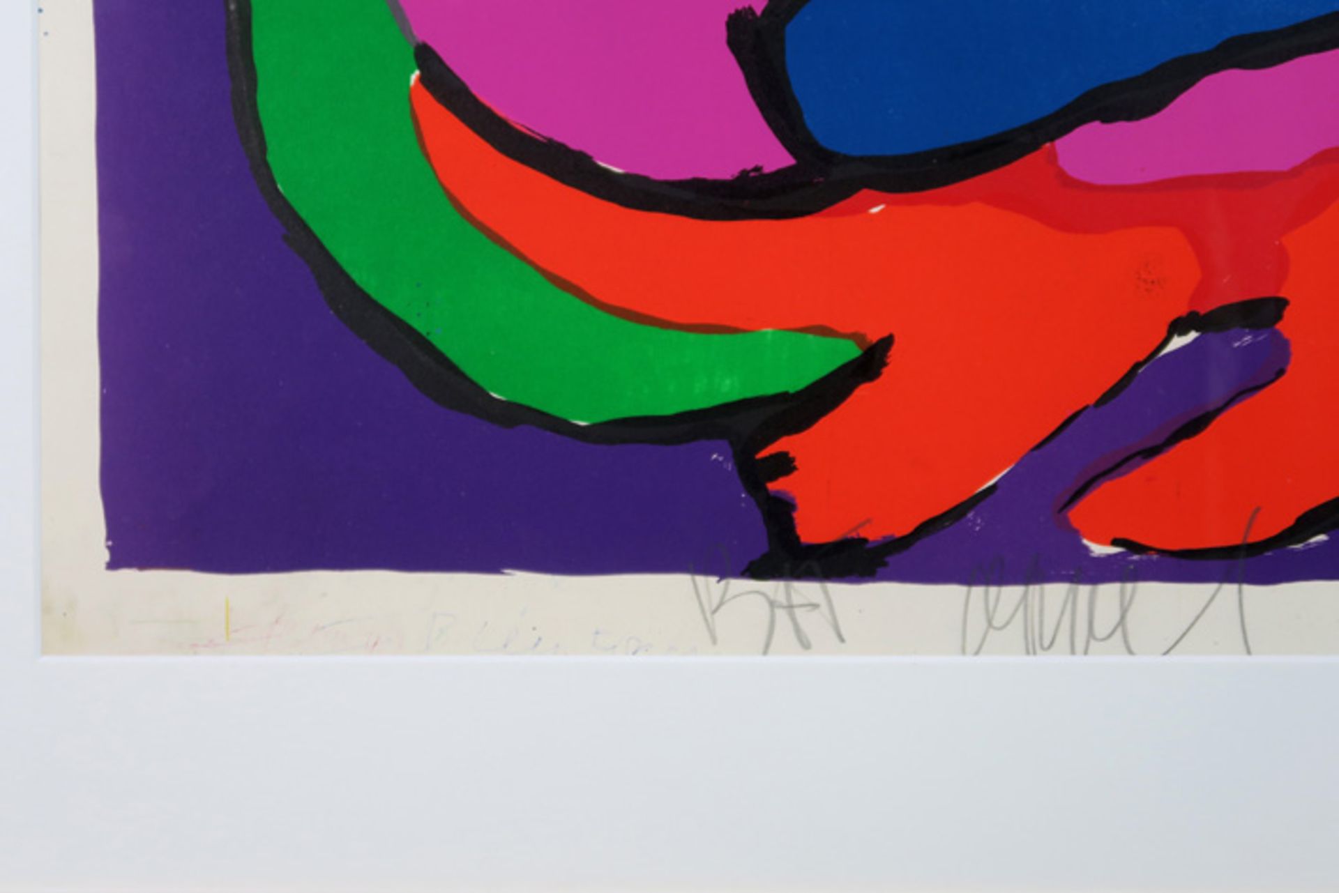 APPEL KAREL (1921 - 2006) kleurlitho met typische compositie - 58 x 84 getekend||20th Cent. Dutch - Image 3 of 3