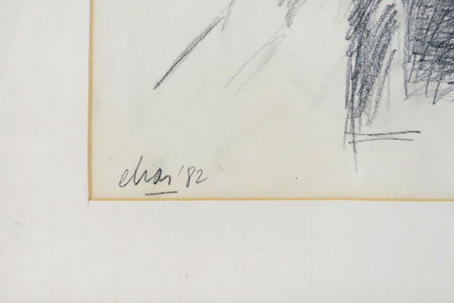 ELIAS ETIENNE (1936 - 2007) tekening : "Man" - 29 x 19 getekend en gedateerd (19)82||20th Cent. - Bild 3 aus 5