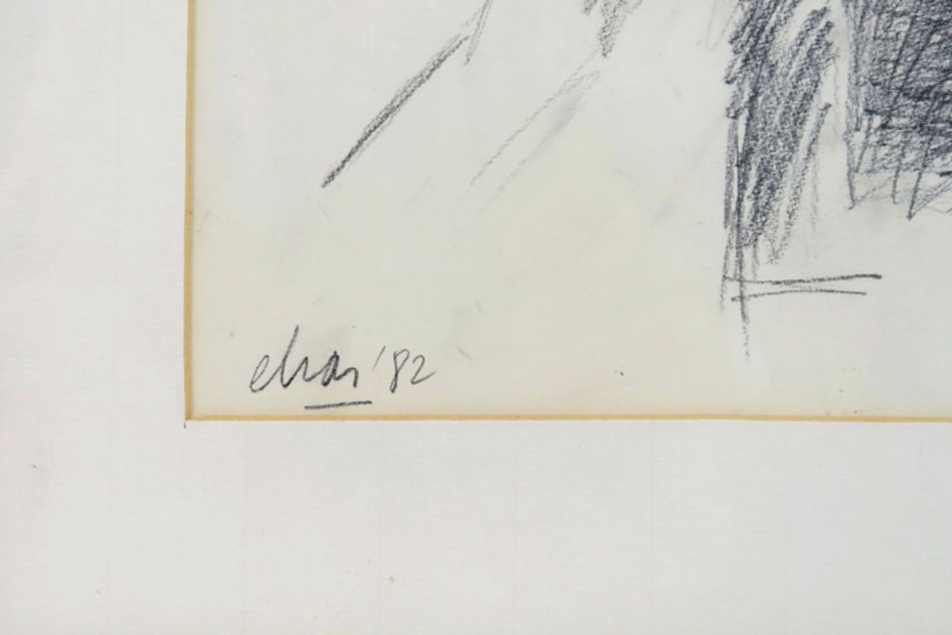 ELIAS ETIENNE (1936 - 2007) tekening : "Man" - 29 x 19 getekend en gedateerd (19)82||20th Cent. - Image 3 of 5