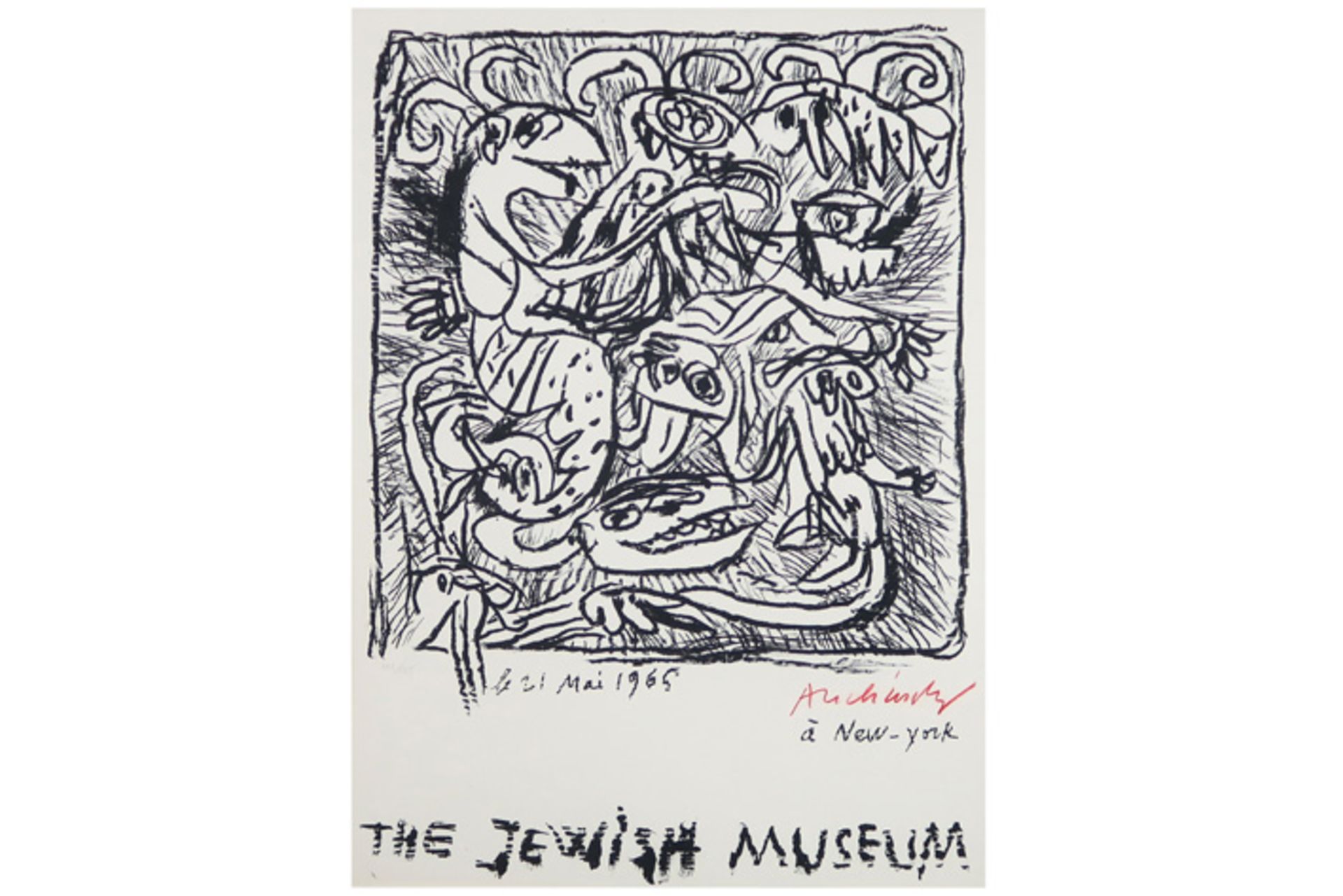 ALECHINSKY PIERRE (° 1927) litho n° 111/125 : "The Jewish Museum" - 71 x 52 handgesigneerd en in