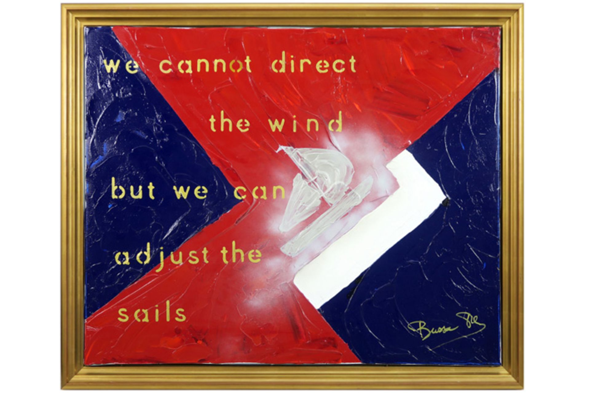BUSSA PHILIPPE (°1955) olieverfschilderij op doek : "We can not direct the wind" - 80 x 100 - Bild 2 aus 4