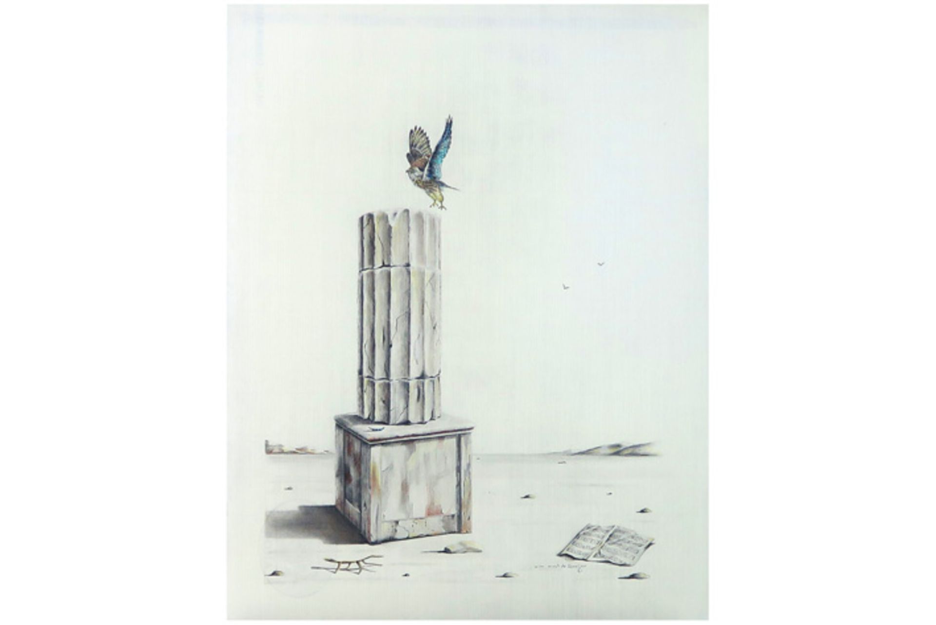 MAST DE GOOIJER WIM (° 1942) potloodtekening getiteld "Blue Bird" - 62 x 47,5 getekend, gedateerd (