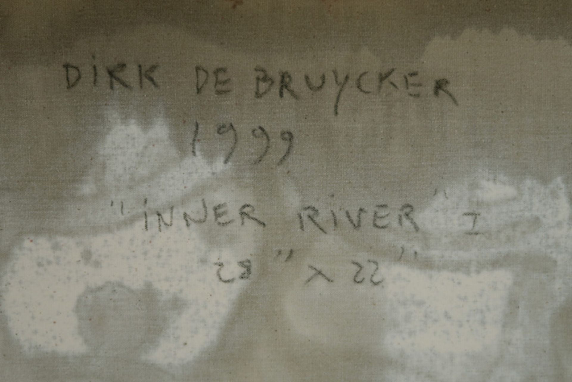 DE BRUYCKER DIRK (1955 - 2015) werk in gemengde techniek (olie, teer en gesso) op doek : "Inner - Image 3 of 3