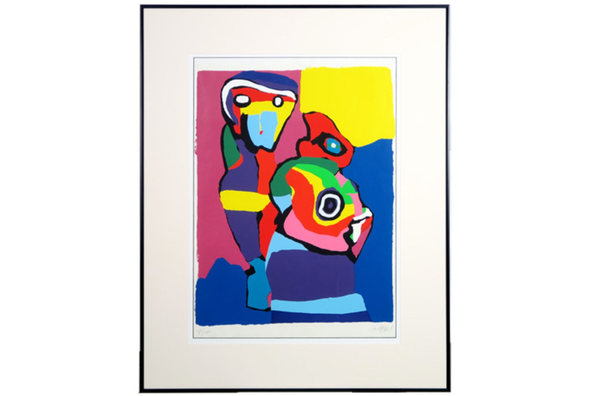 APPEL KAREL (1921 - 2006) kleurlitho n° 45/100 : "Kleurrijke compositie met figuren" - 67 x 51 - Bild 2 aus 3