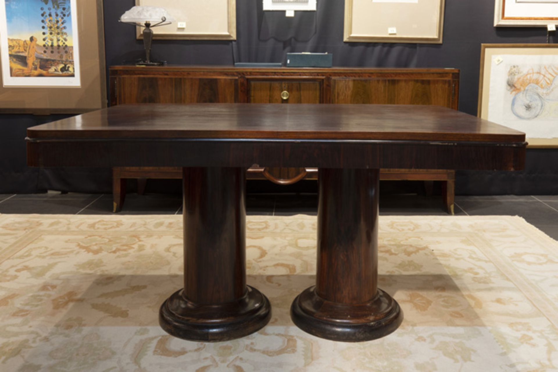 Art Deco-table in Rio palissander ||Art Deco-tafel in Rio-palissander met een rechthoekig blad - Image 3 of 3