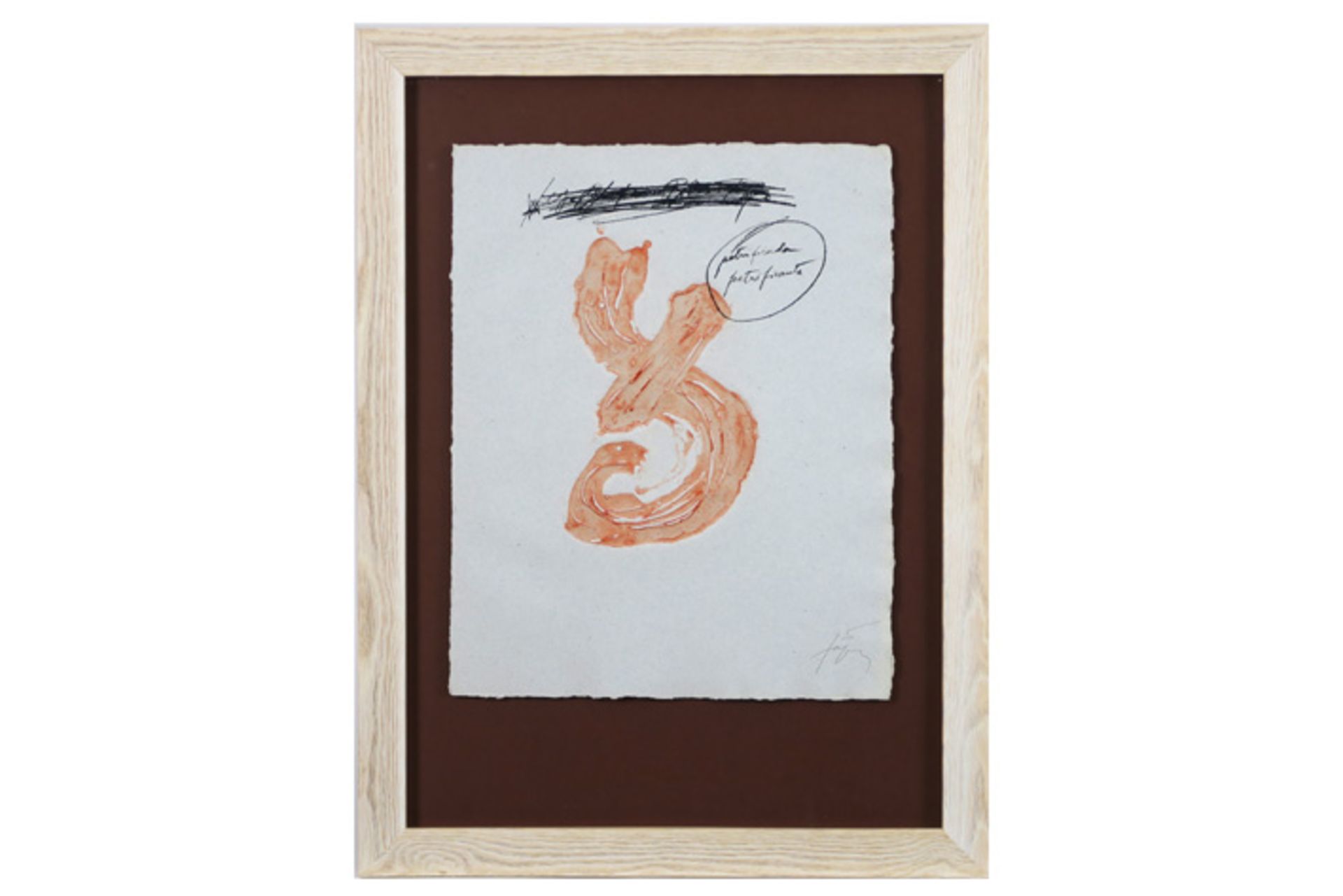 Antoni Tapies signed "Petrificada petrificante" carborundum mixed media print (etching and aquatint) - Image 3 of 3