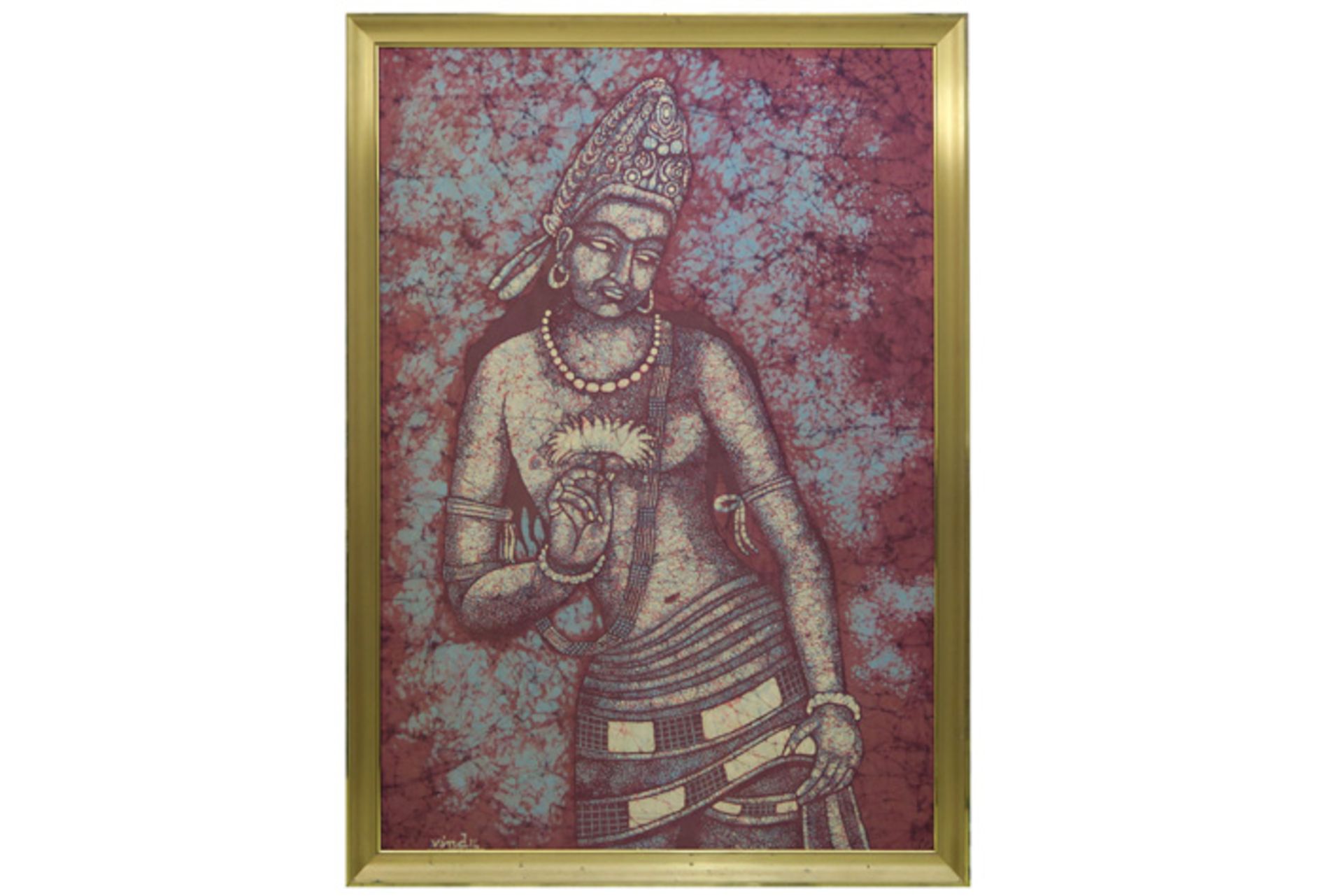 pendant of Indonesian batik paintings||Pendant Indonesische batikschilderingen met de voorstelling v - Bild 4 aus 5