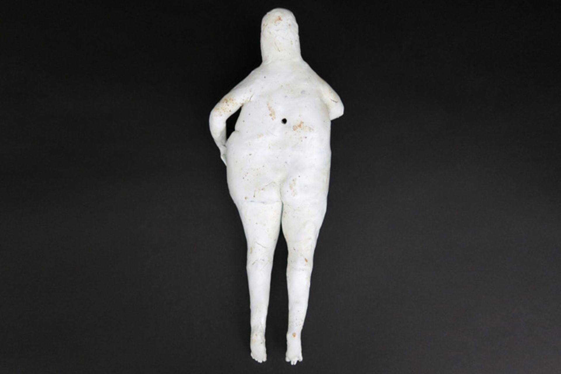 rare and unique 20th Cent. sculpture in porcelain signed José Vermeersch with a typical theme - to - Image 2 of 4