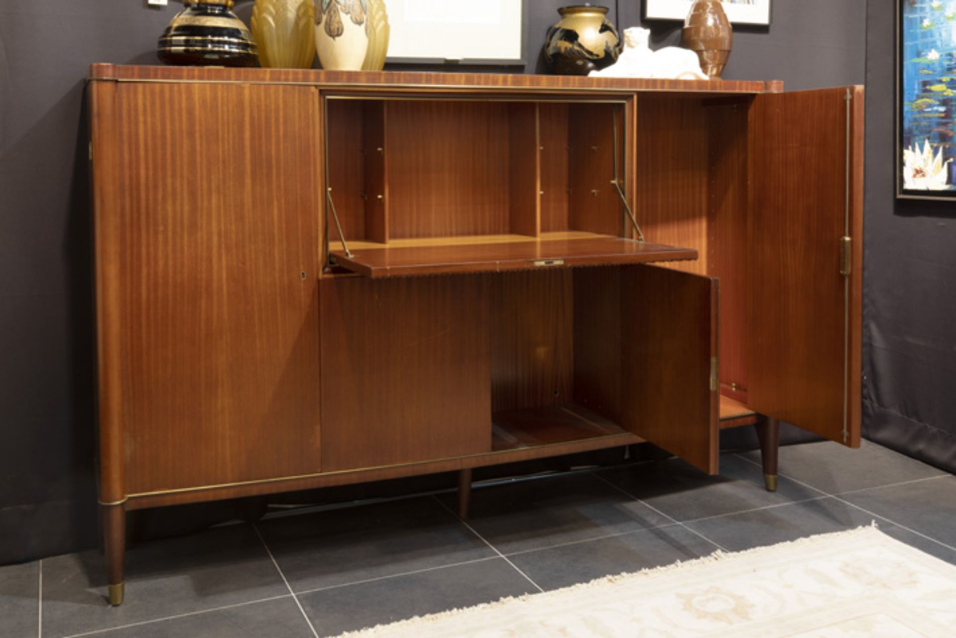 Belgian Art Deco "De Coene" bureau/licquor cabinet in (sapelli) mahogany, model "Voltaire"||DE COENE - Image 2 of 2