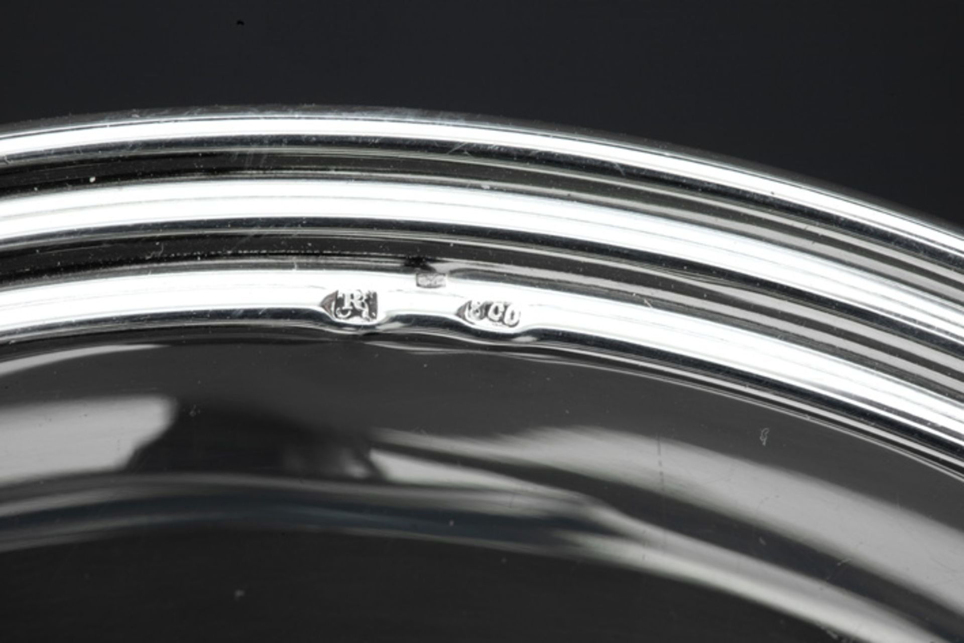 set of four round Art Deco dishes in "800" marked silver (and with Dutch import mark) - with the - Image 4 of 4