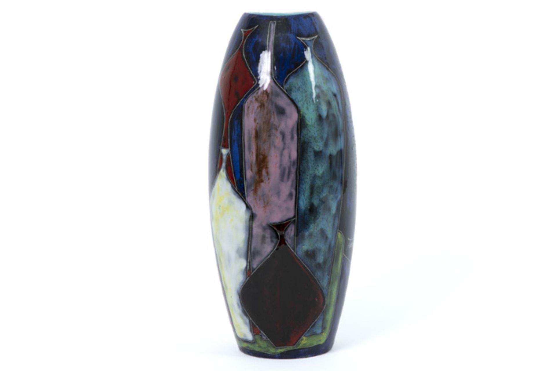 Italian "Marcello Fantoni" vase in glazed earthenware - signed||FANTONI MARCELLO (1960 - 2015) Itali