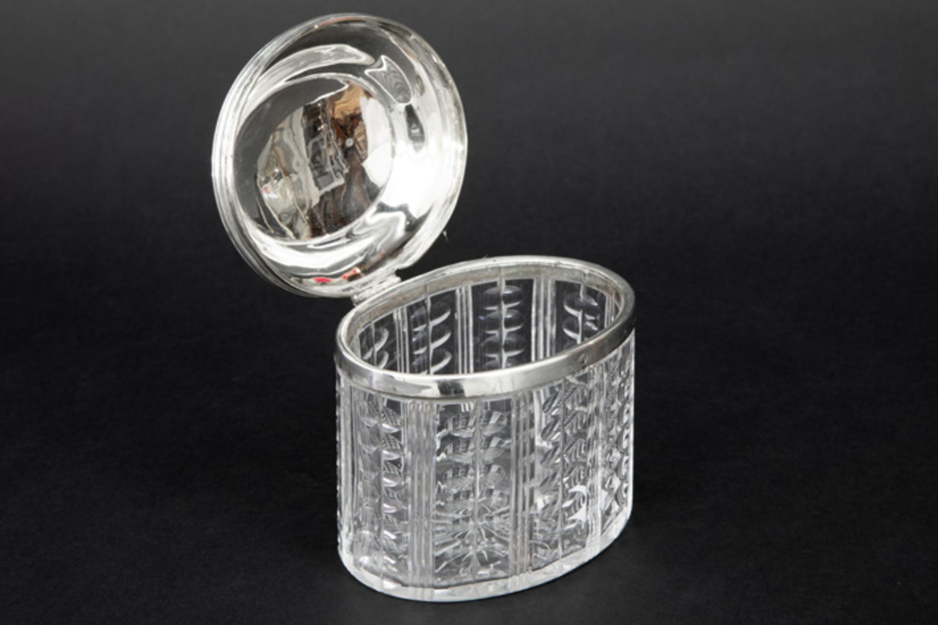 19th Cent. Dutch tea box in crystal and marked silver and dated 1869||J.M. V. KEMPEN EN ZN. - Image 2 of 3