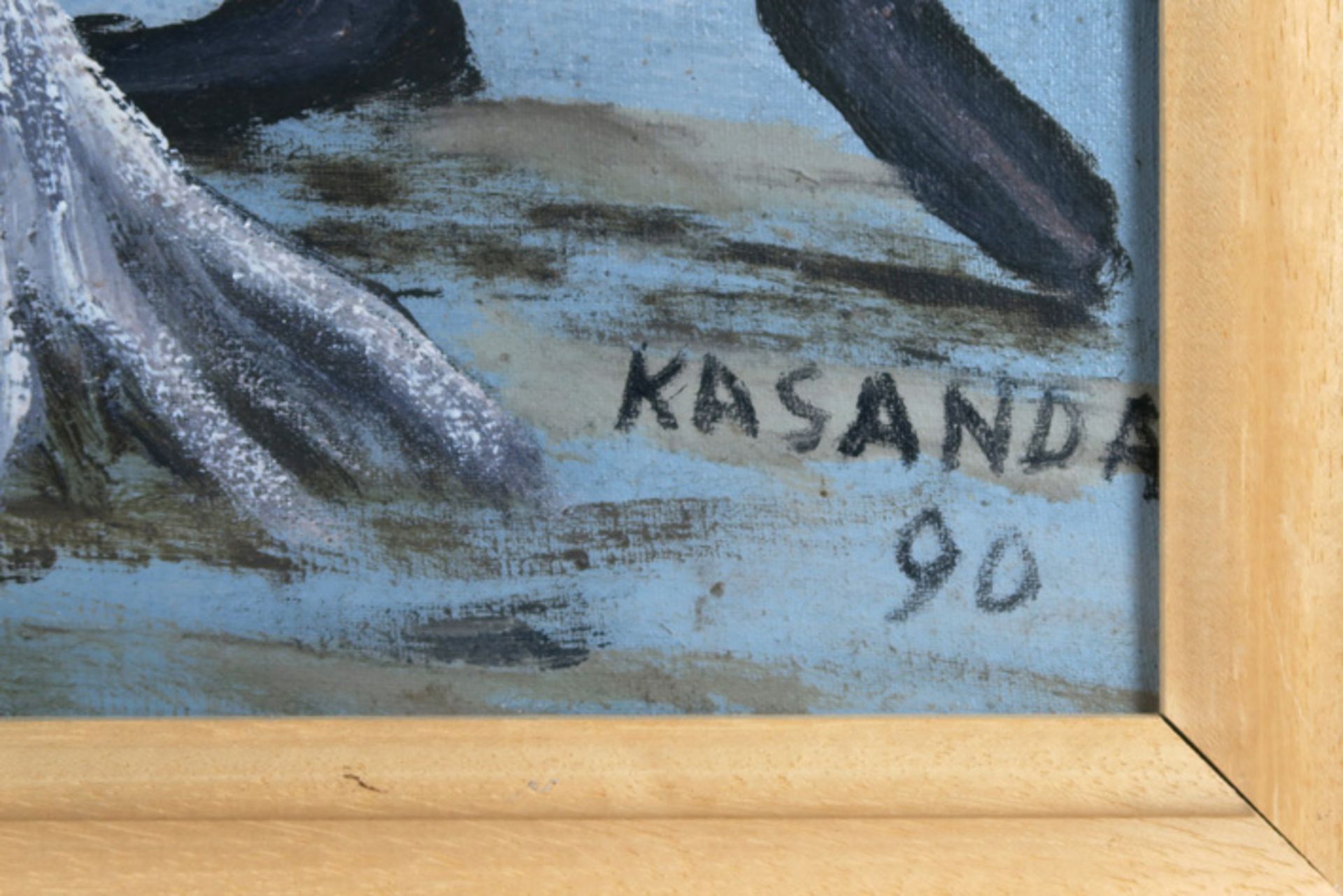 20th Cent. African Congolese Kasanda signed oil on canvas||KASANDA (20° EEUW) (Kongo) - Image 2 of 3