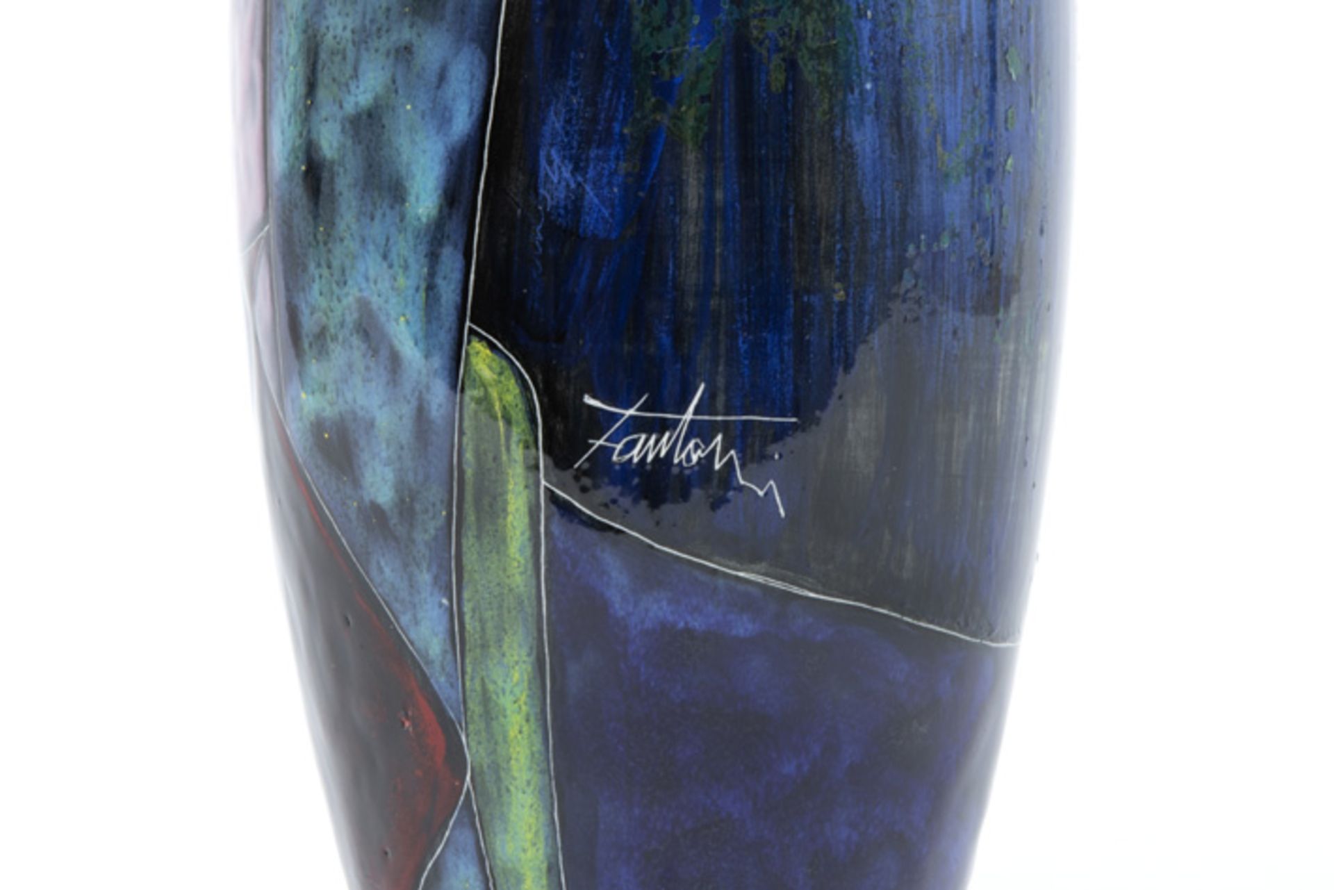 Italian "Marcello Fantoni" vase in glazed earthenware - signed||FANTONI MARCELLO (1960 - 2015) Itali - Bild 3 aus 5