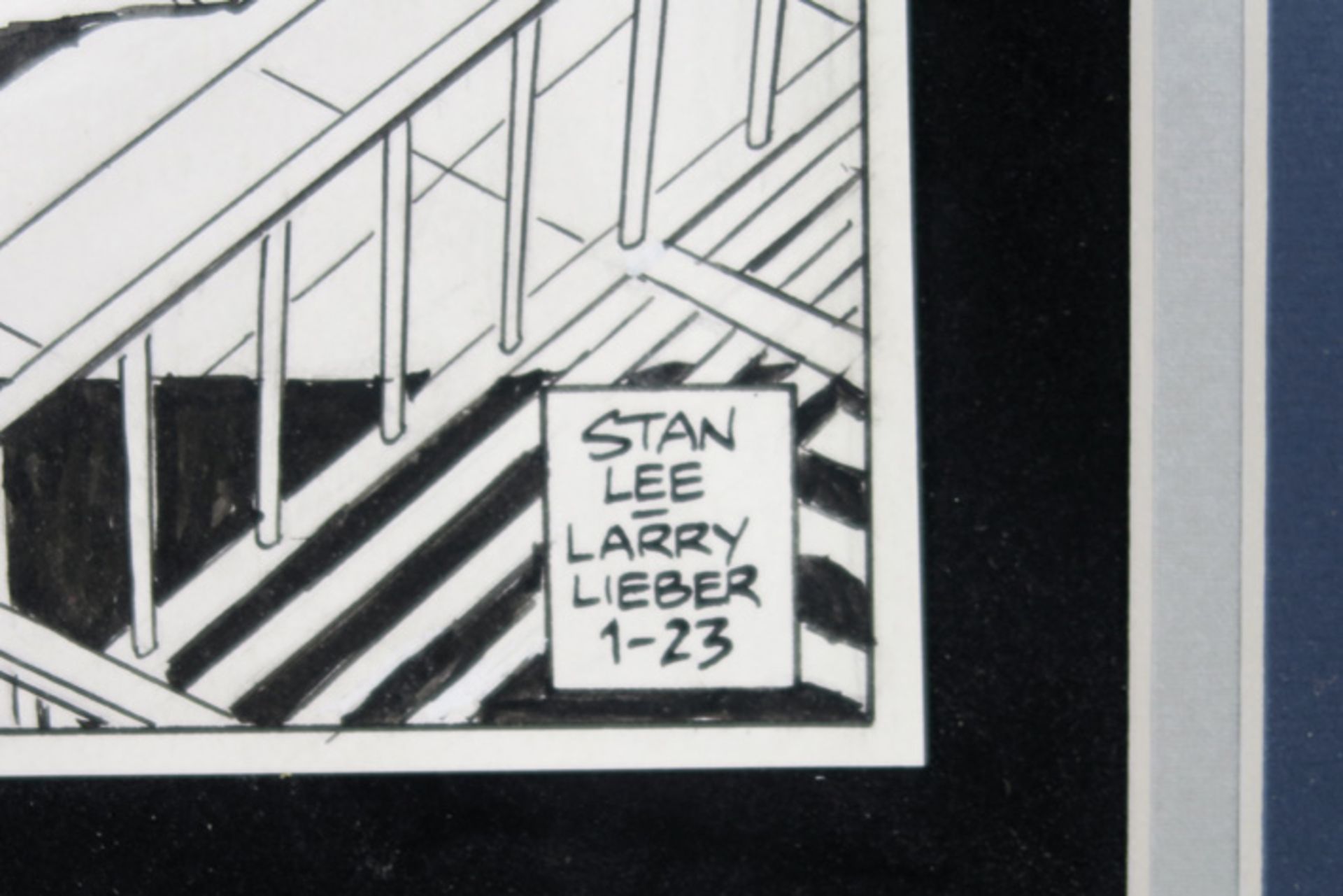 original Stan Lee and Larry Lieber comic strip ink drawing - signed||STAN LEE (1922 - 2018) en LARRY - Bild 3 aus 3