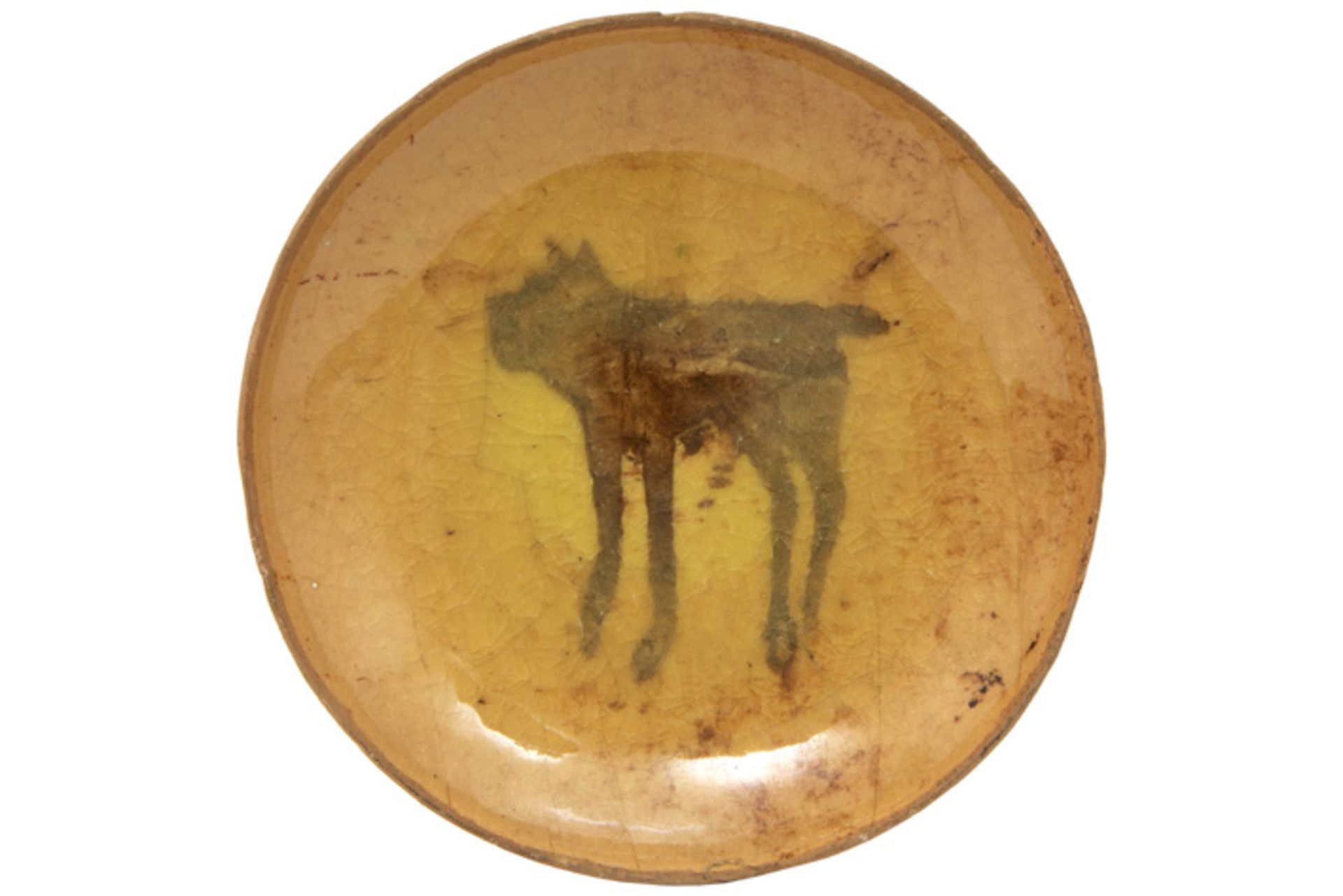 20th Cent. plate in earthenware signed José Vermeersch and dated (19)81||VERMEERSCH JOSE (1922 -