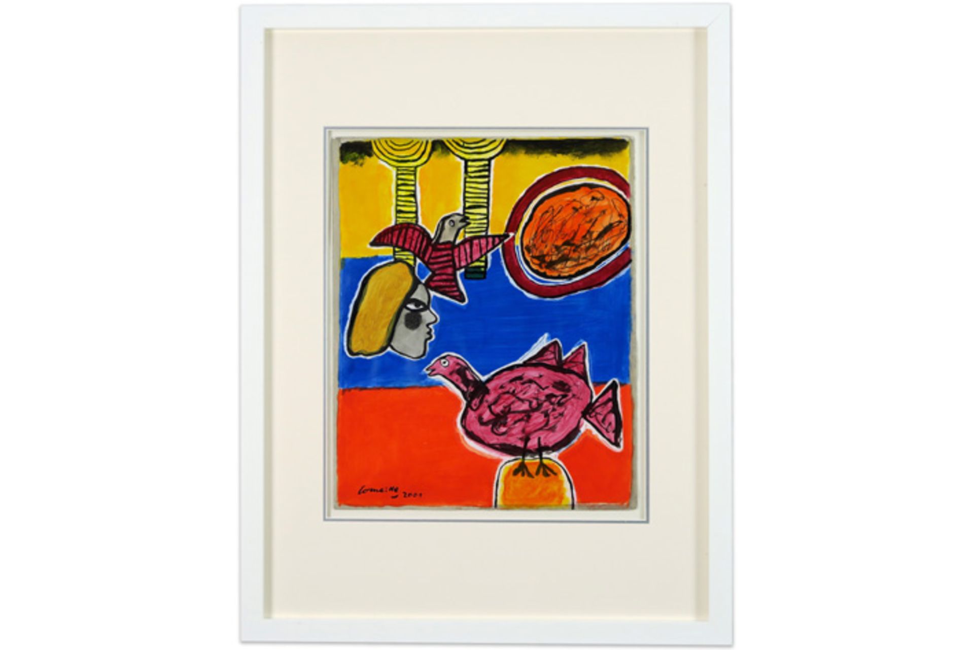 typical Corneille mixed media - signed and dated 2001 with certificate||CORNEILLE (1922 - 2010) (192 - Bild 3 aus 3