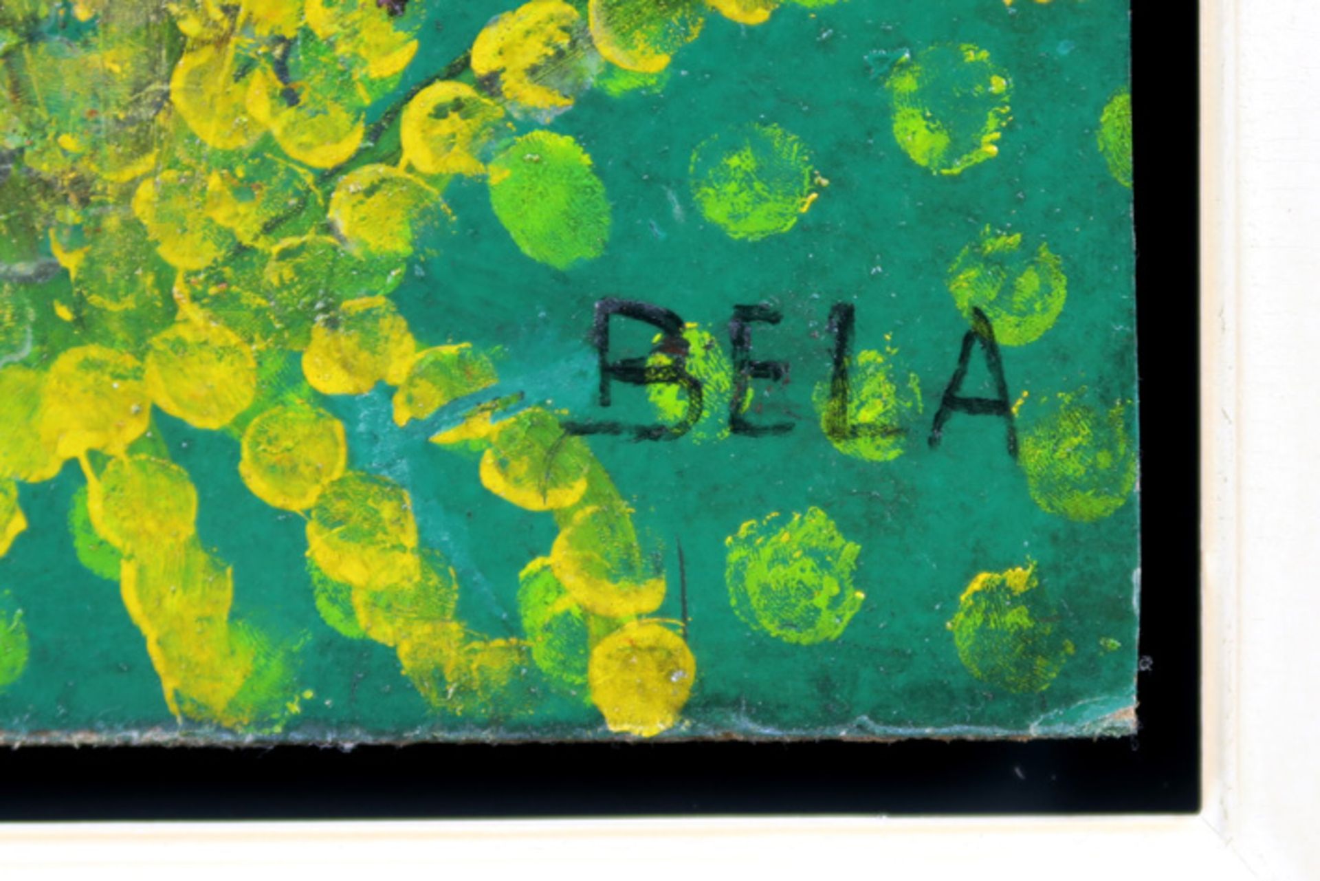 sixties' Bela signed oil on panel ||BELA (1940 - 1968)  (Afrika) olieverfschilderij op paneel : "Vis - Bild 2 aus 3