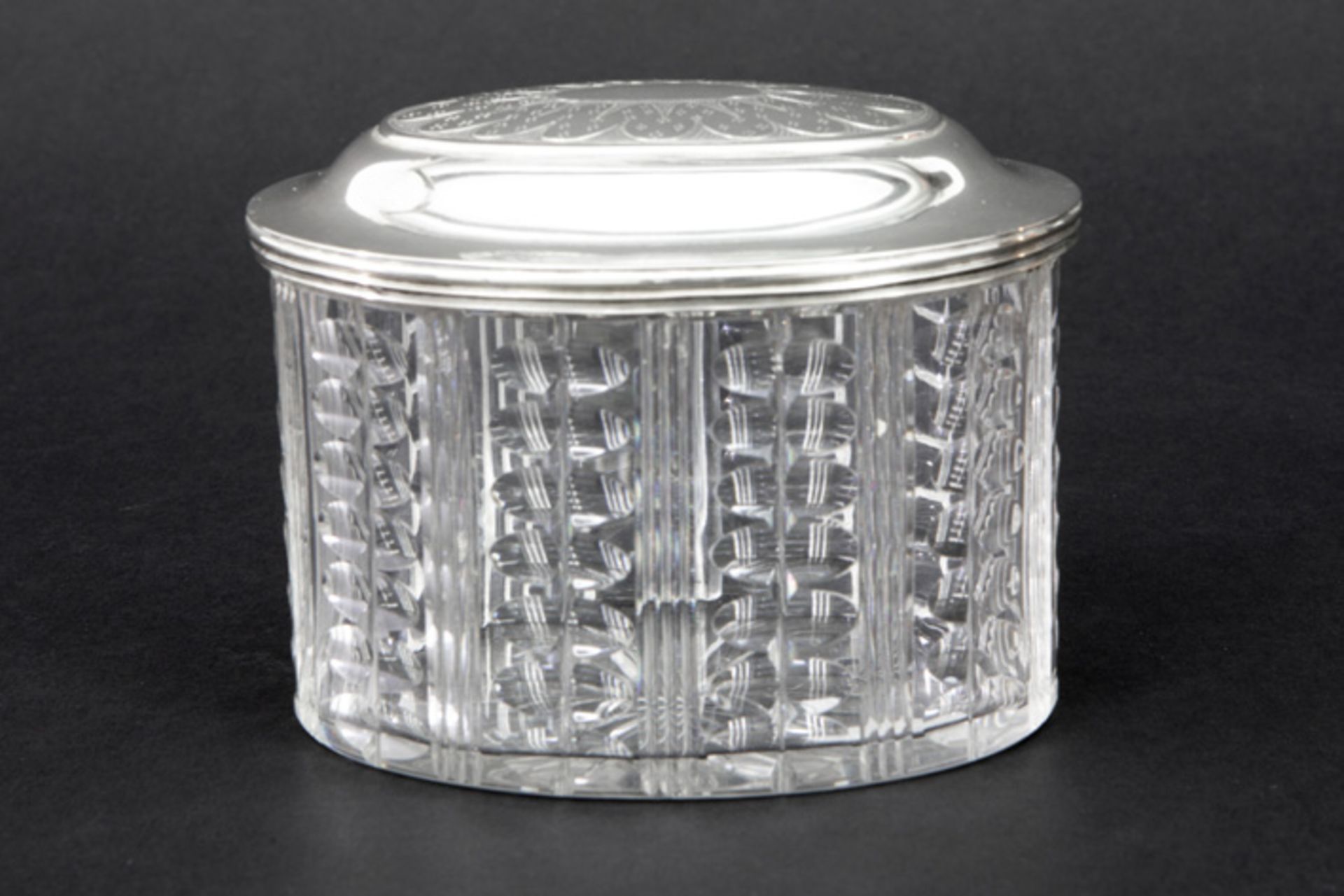 19th Cent. Dutch tea box in crystal and marked silver and dated 1869||J.M. V. KEMPEN EN ZN.