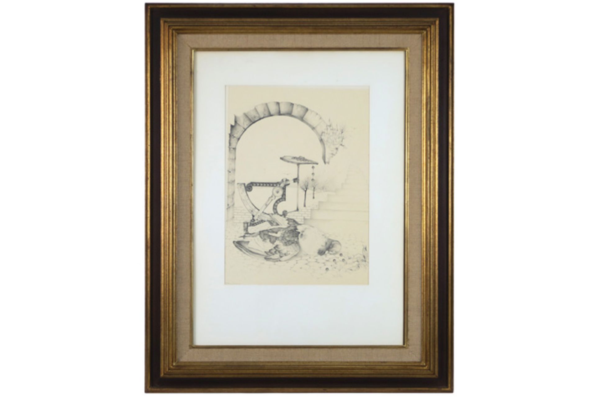 20th Cent. drawing with a surreal theme - signed G. Donatella||DONATELLA G. (20° - 21° EEUW) ( - Image 3 of 3