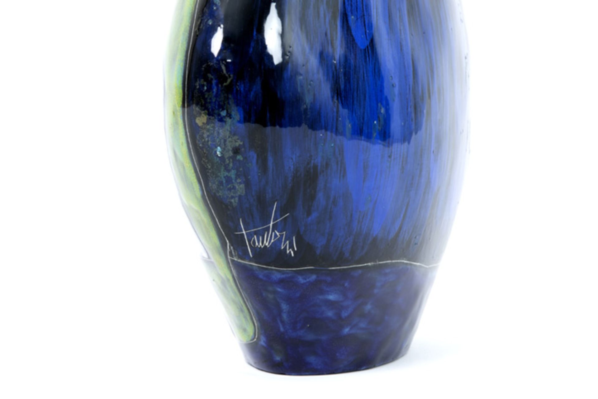 Italian "Marcello Fantoni" vase in glazed earthenware - signed and marked 'Fantoni Italy'||FANTONI M - Bild 3 aus 5