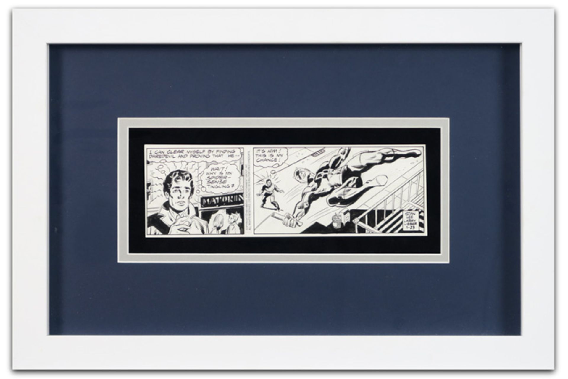 original Stan Lee and Larry Lieber comic strip ink drawing - signed||STAN LEE (1922 - 2018) en LARRY - Bild 2 aus 3