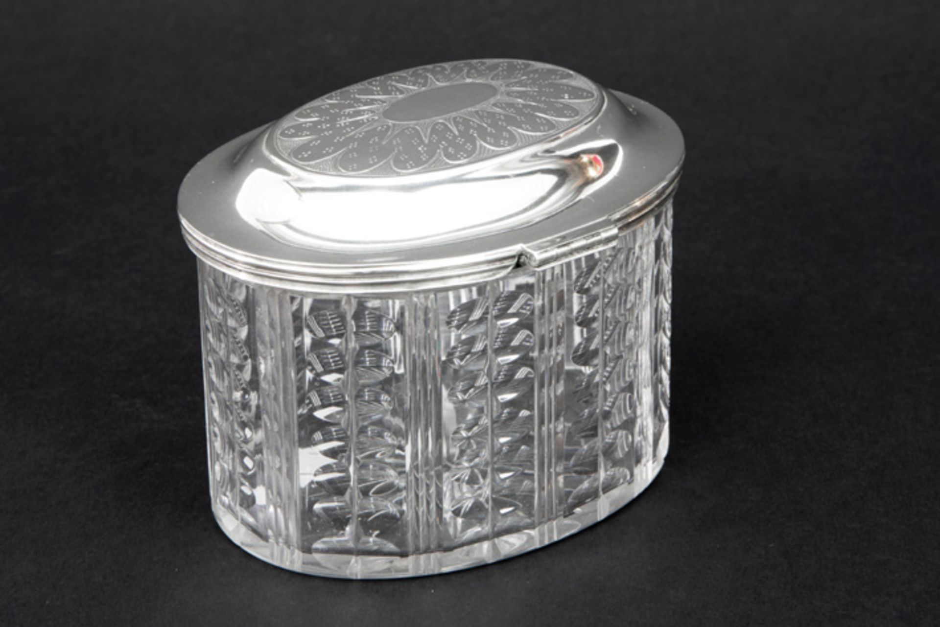 19th Cent. Dutch tea box in crystal and marked silver and dated 1869||J.M. V. KEMPEN EN ZN. - Image 3 of 3