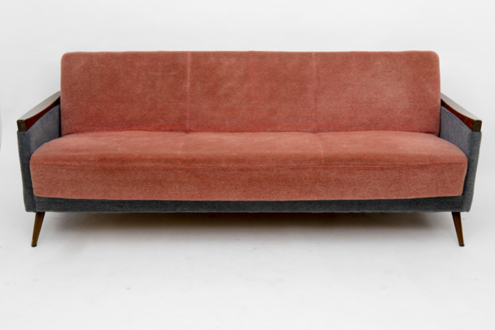 fifties' "Hans Knebel St Ilgens" labeled daybed/sofa with typical design from around 1956 and origin