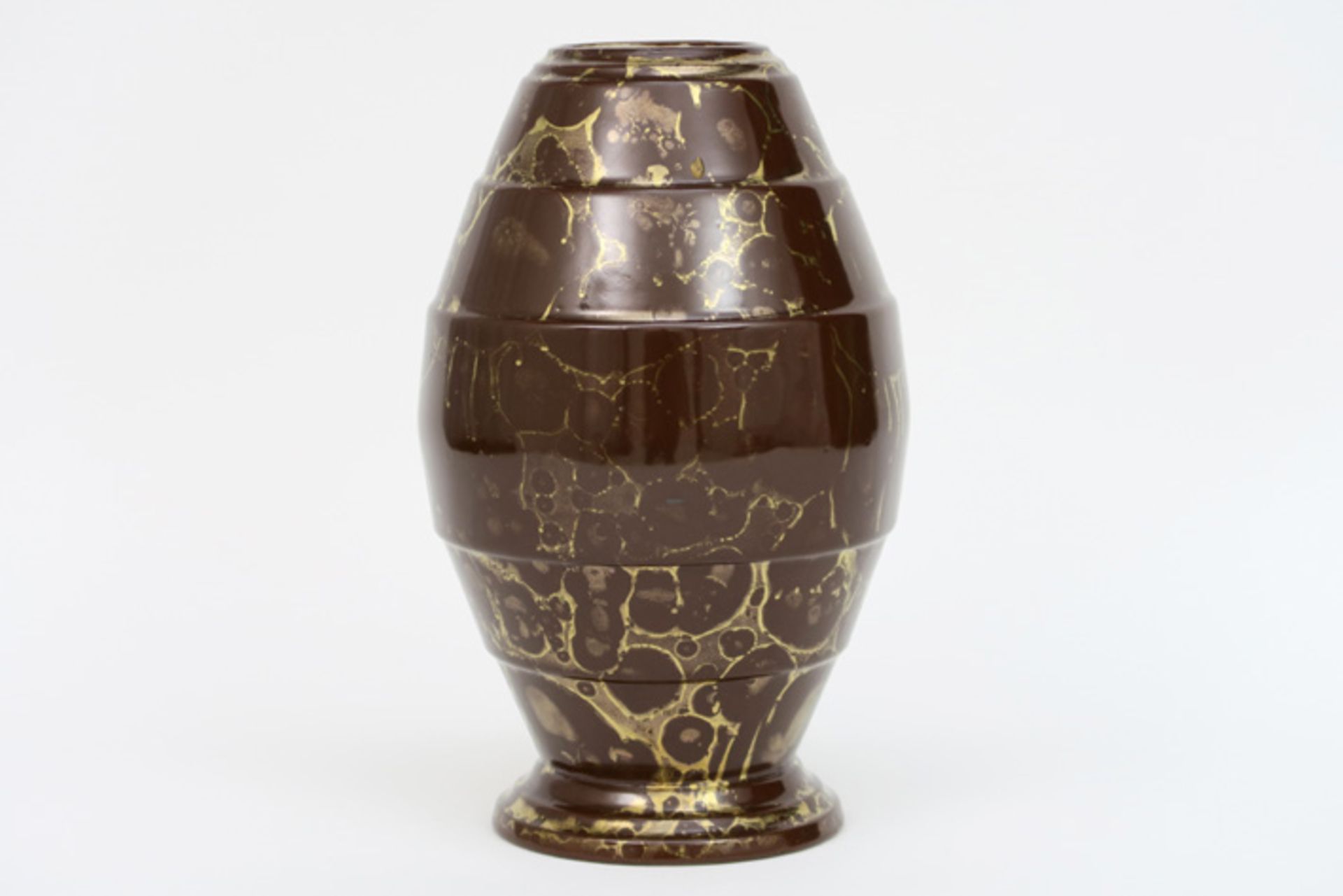 French "Lucien Brisdoux" signed Art Deco vase in glazed stoneware ||BRISDOUX LUCIEN (1878 - 1963) - Image 2 of 5