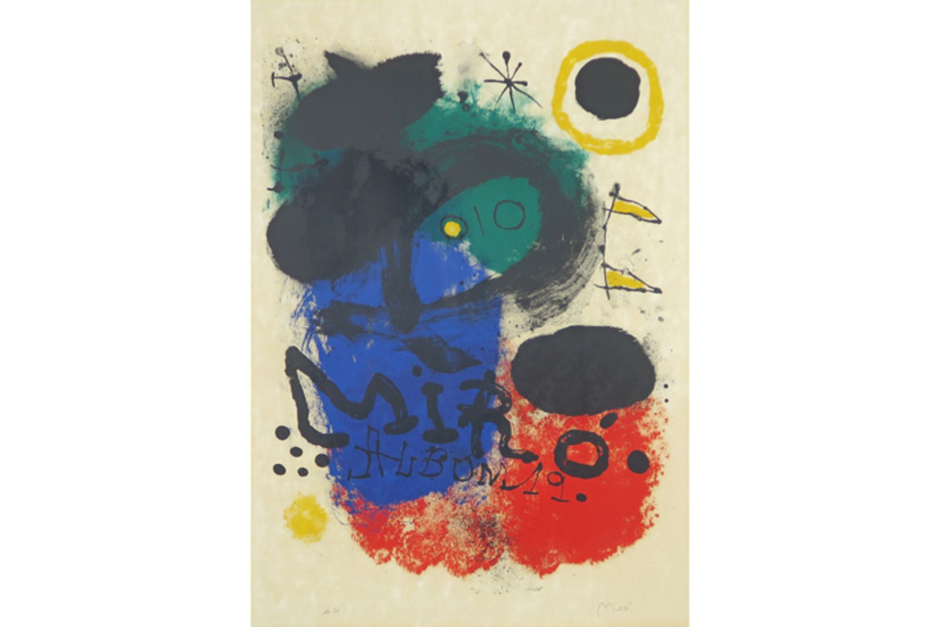 Joan Miro signed Artist Proof lithograph printed in colors from the "Album 19"||MIRO JOAN (1893 -