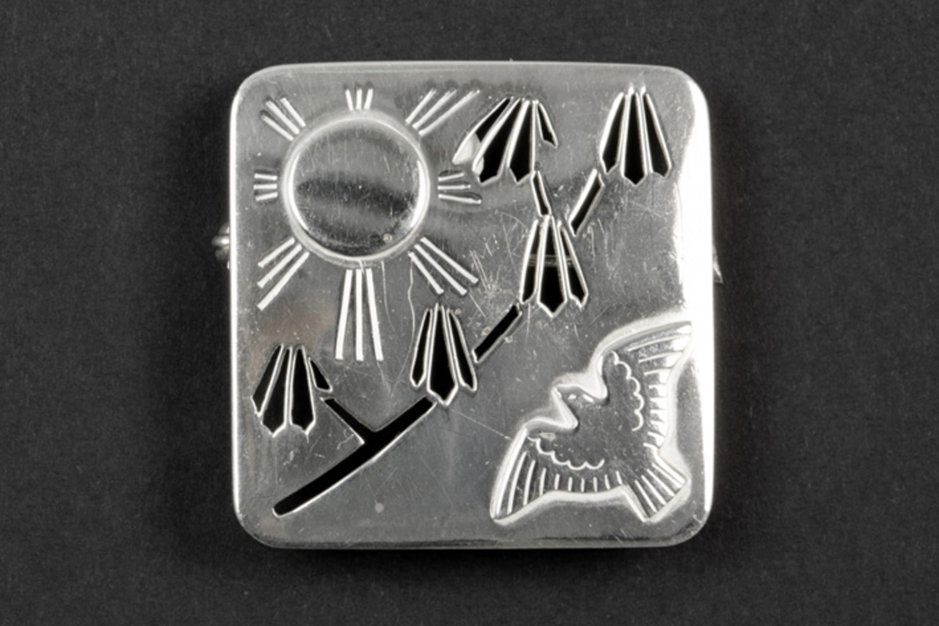 early forties' Art Deco "Arno Malinowski" brooch in "Georg Jensen (1933 - 1944) silver||MALINOWSKI