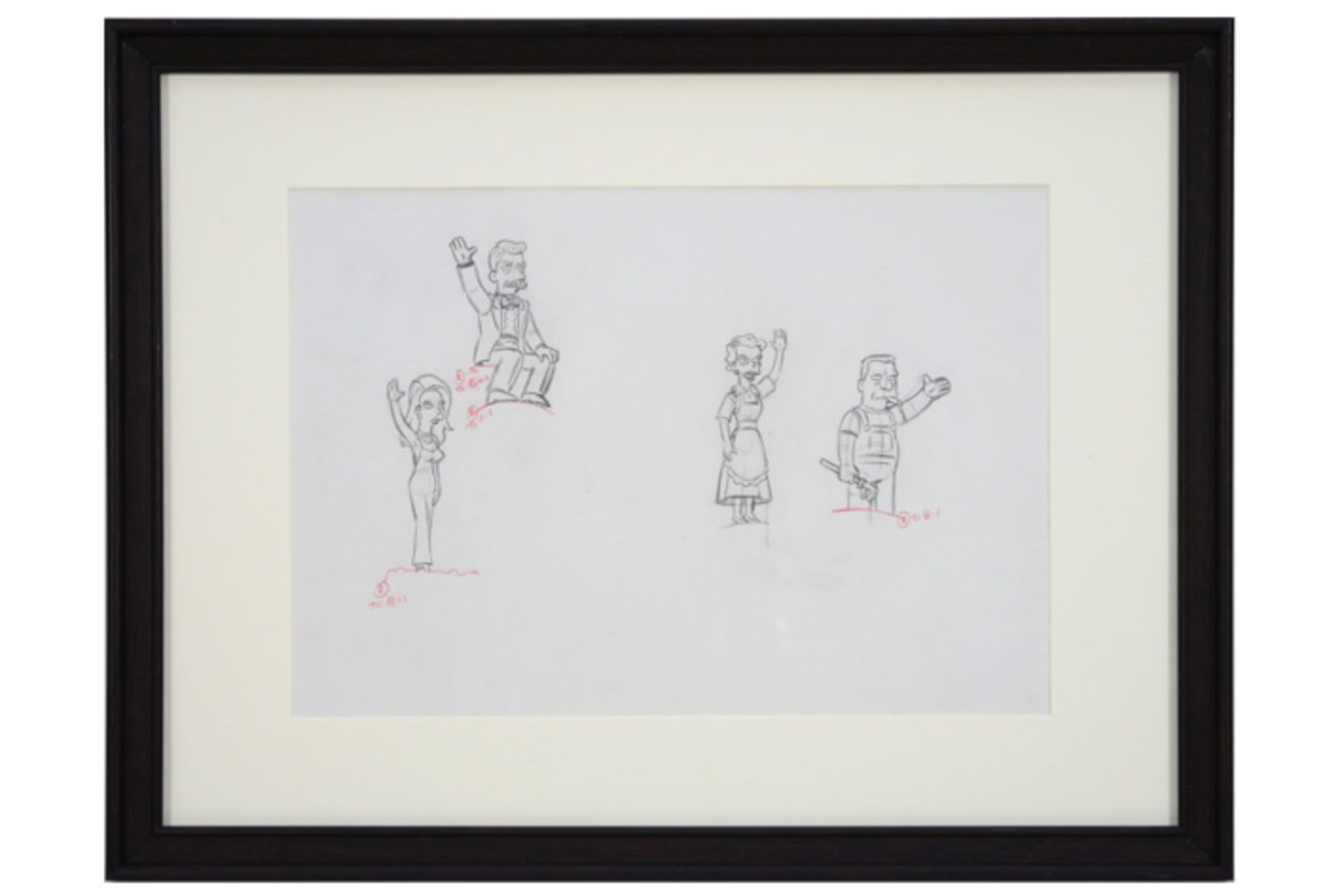 six Matt Groening drawings for the "The Simpsons" - each with certificate and framed || GROENING - Bild 2 aus 7