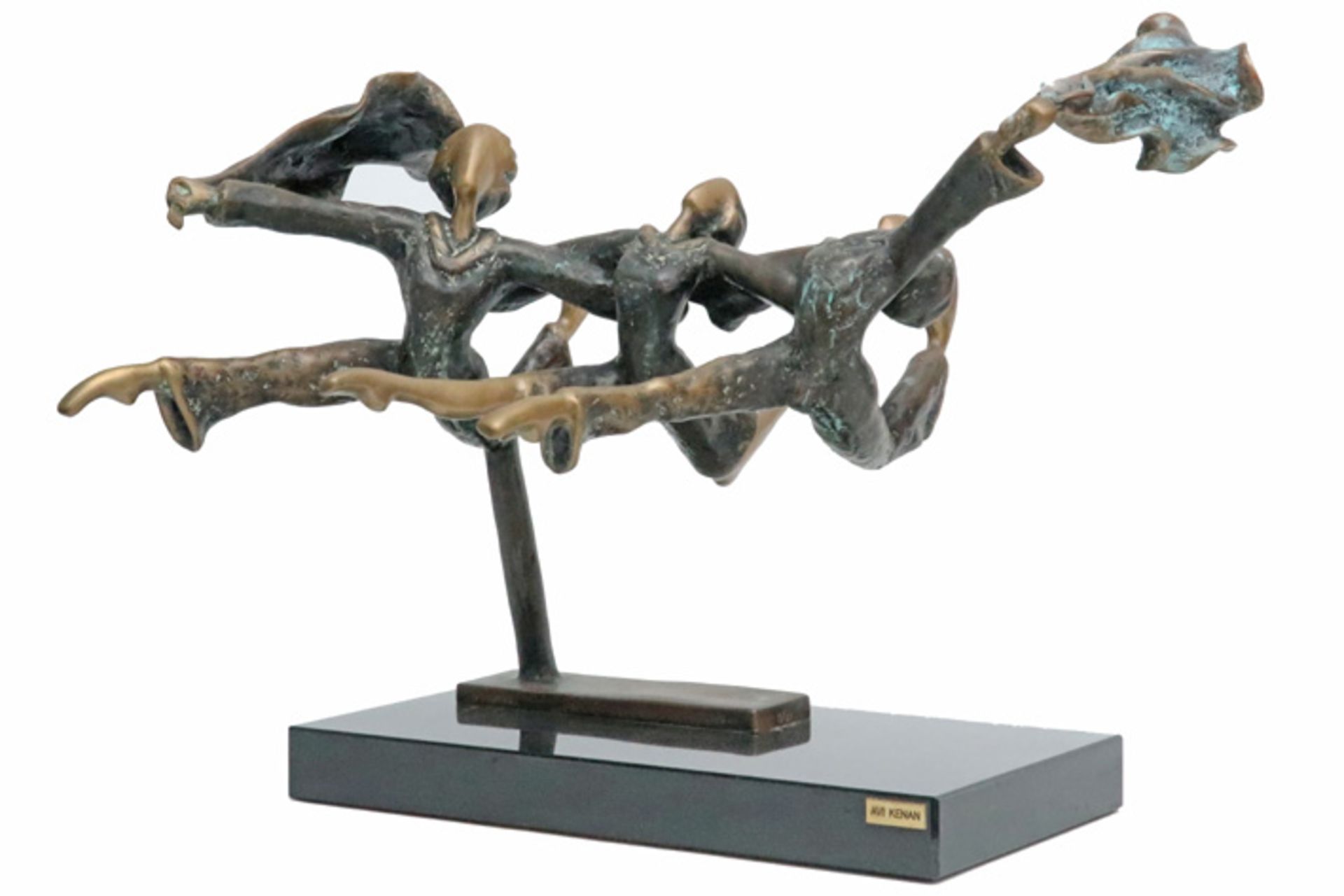 20th Cent. Avi Kenan sculpture in bronze titled "Flying Dancers" - signed and dated 1980 || AVI - Image 2 of 7