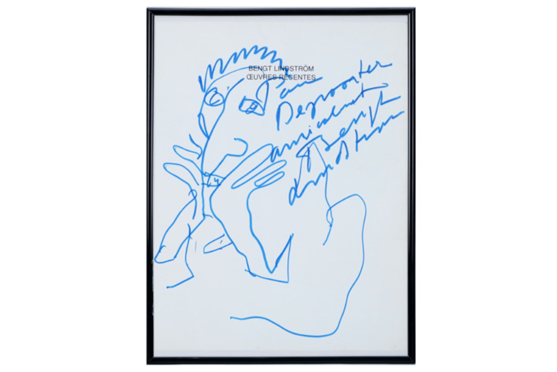 Bengt Lindström signed drawing with a dedication "Pour Depoorter" || LINDSTRÖM BENGT (1925 - 2008) - Bild 3 aus 3