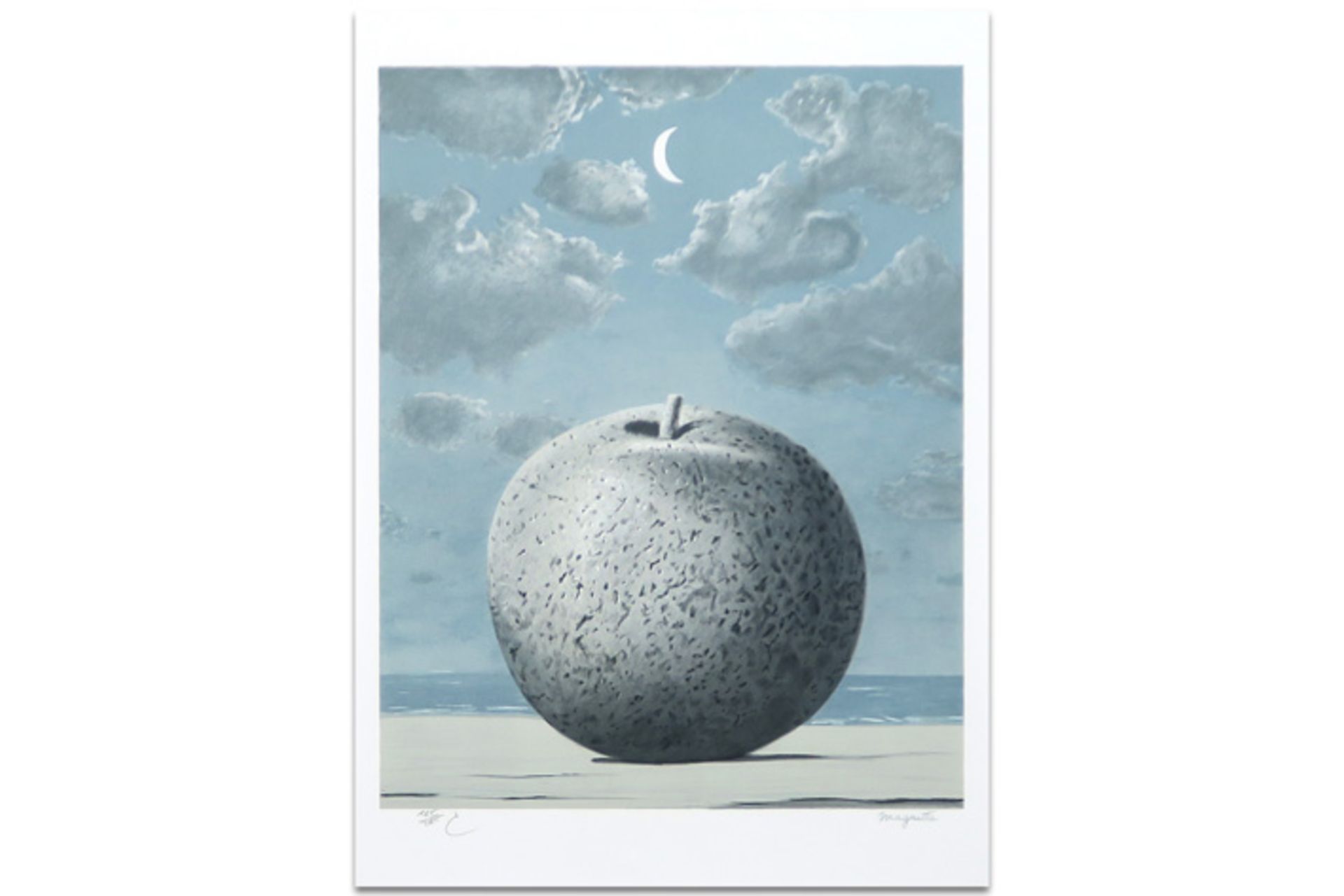 Rene Magritte "Souvenir de Voyage" lithograph printed in colors signed in the print and with "